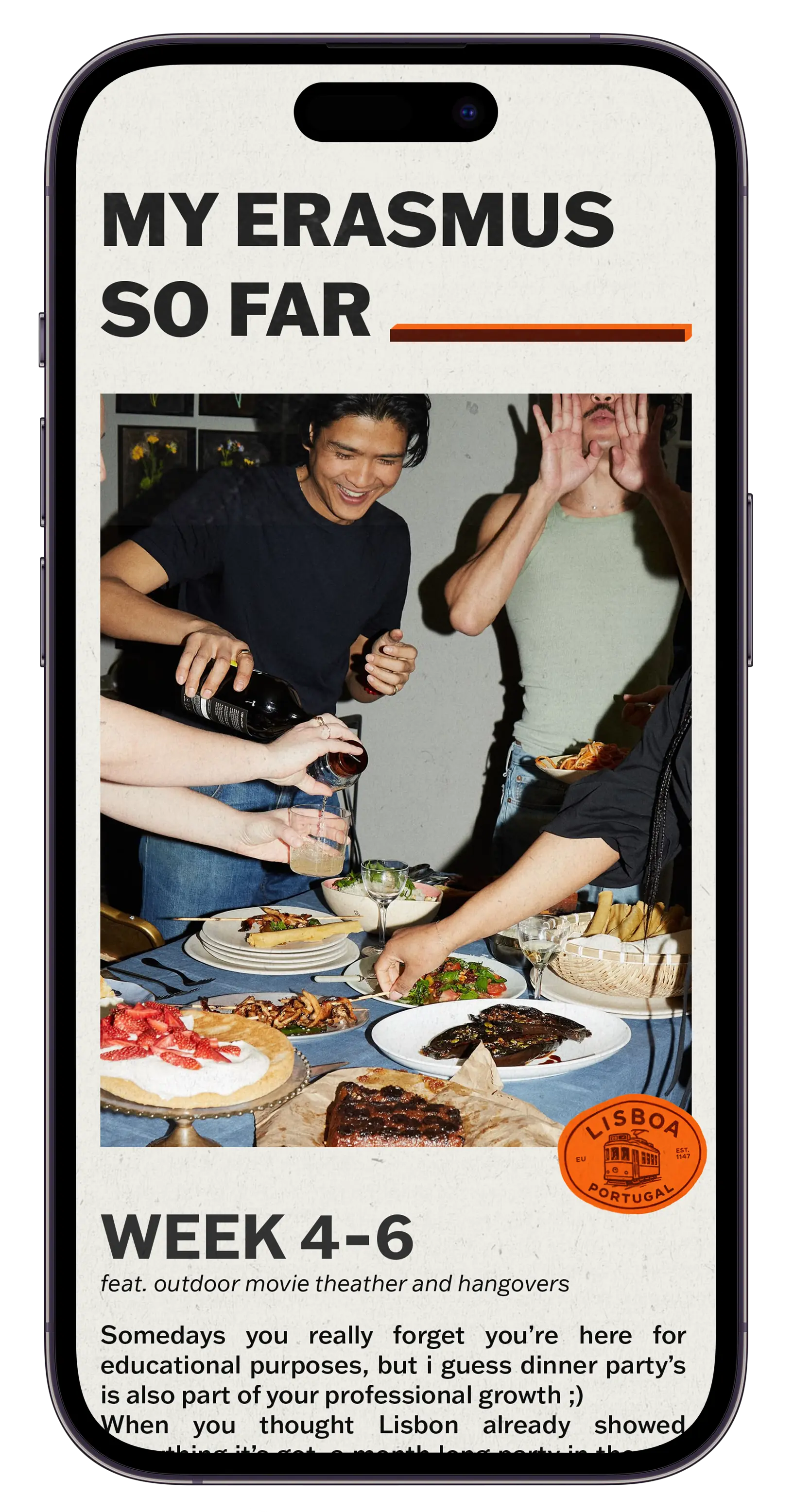The Erasmus Recap shown in an iPhone mockup